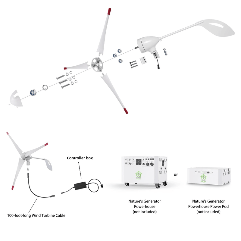 Nature's Generator Powerhouse 7200W Gold WE System Solar/Wind Kit