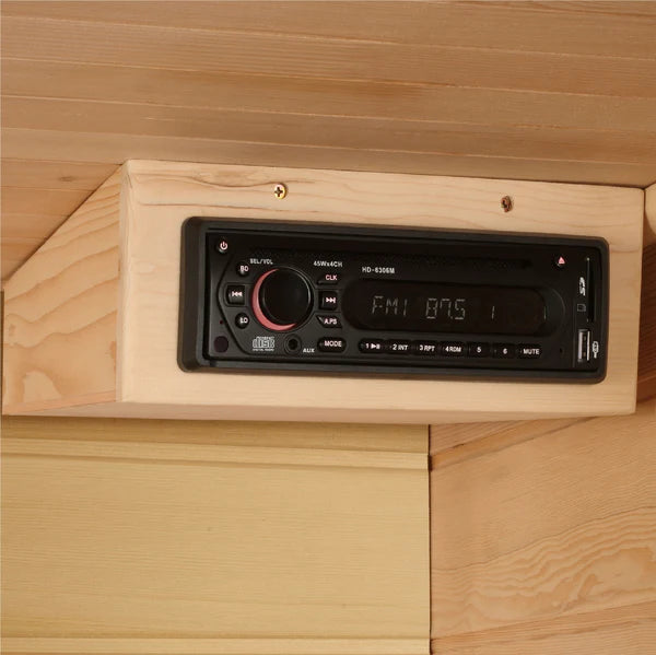 Maxxus Sauna Avignon Corner Near Zero EMF FAR Infrared Sauna – Canadian Red Cedar | MX-K356-01-ZF CED | 3 Persons