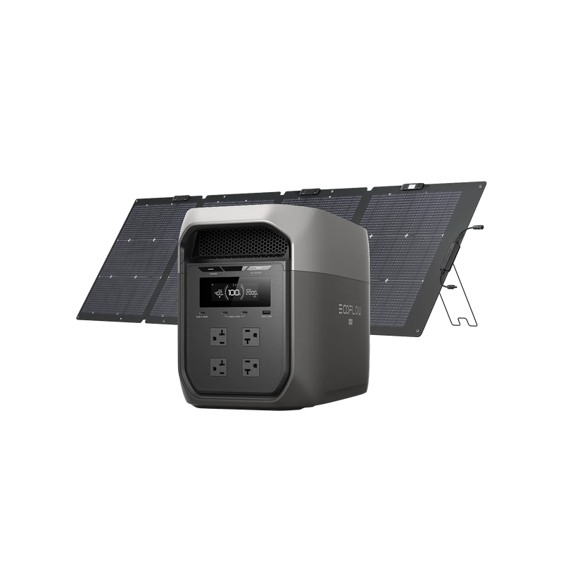 EcoFlow DELTA 3 Max Series Portable Power Station Solar Generator (2400W | 2048Wh)+ 220W Solar Panel