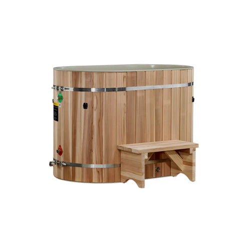 Dynamic Cold Therapy Pacific Cedar Oval Barrel Tub Cold Plunge (50-P) - 3/4 In-Out Without Motor | DCT-BO-50-PLPC-34