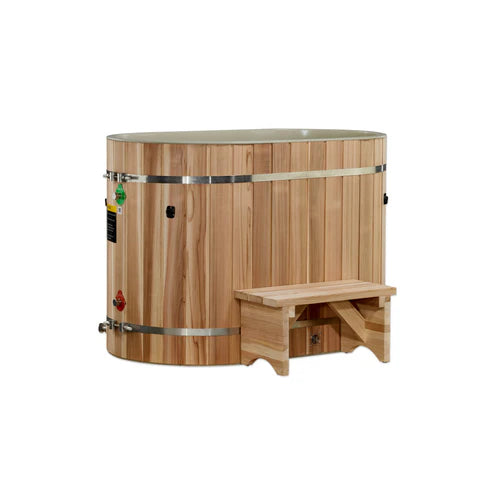 Dynamic Cold Therapy Pacific Cedar Oval Barrel Tub Cold Plunge (50-P) - 3/4 In-Out Without Motor | DCT-BO-50-PLPC-34