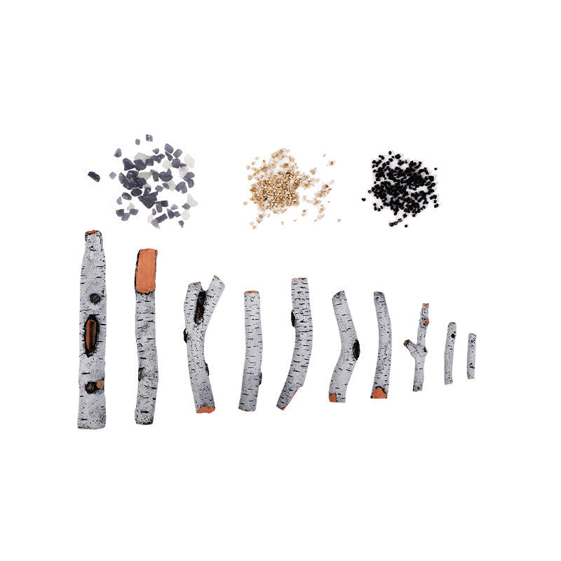 Amantii 10-Piece Birch Log Set with Media Kit