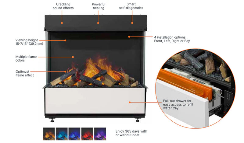 Dimplex Optimyst Aura 30" Water Vapor Electric Fireplace