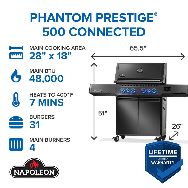 Napoleon Phantom Prestige® 500 Connected RSIB with Infrared Side and Rear Burner