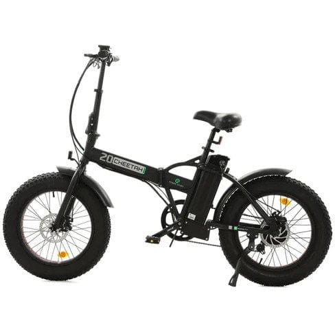 Ecotric 20" Fat Tire Portable and Folding Electric Bike - Matte Black