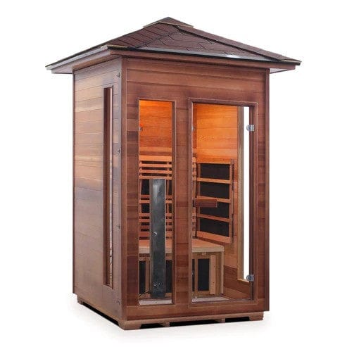 Enlighten InfraNature Duet Diamond 2 Hybrid Infrared/Traditional Outdoor Sauna | 2 Persons