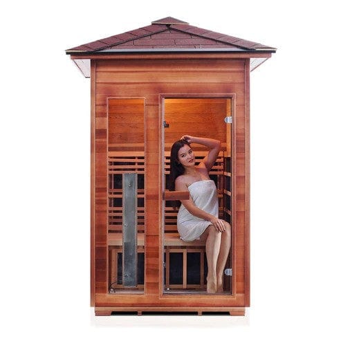 Enlighten InfraNature Duet Diamond 2 Hybrid Infrared/Traditional Outdoor Sauna | 2 Persons