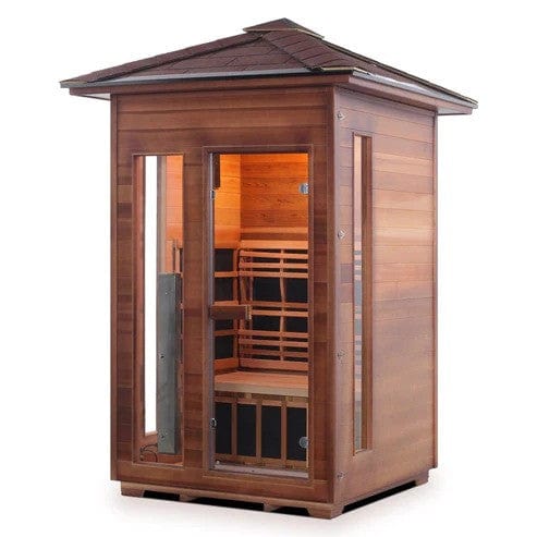 Enlighten InfraNature Duet Diamond 2 Hybrid Infrared/Traditional Outdoor Sauna | 2 Persons