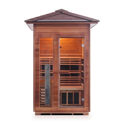 Enlighten InfraNature Duet Diamond 2 Hybrid Infrared/Traditional Outdoor Sauna | 2 Persons