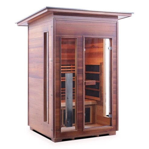 Enlighten InfraNature Duet Diamond 2 Hybrid Infrared/Traditional Outdoor Sauna | 2 Persons