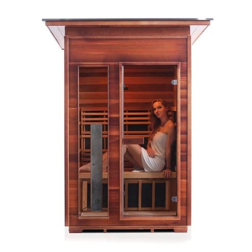 Enlighten InfraNature Duet Diamond 2 Hybrid Infrared/Traditional Outdoor Sauna | 2 Persons