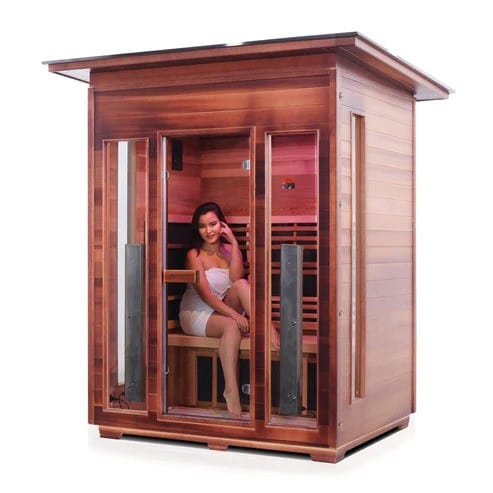 Enlighten InfraNature Duet Diamond 3 Hybrid Infrared/Traditional Outdoor Sauna | 3 Persons