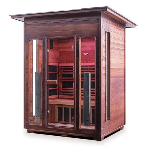 Enlighten InfraNature Duet Diamond 3 Hybrid Infrared/Traditional Outdoor Sauna | 3 Persons