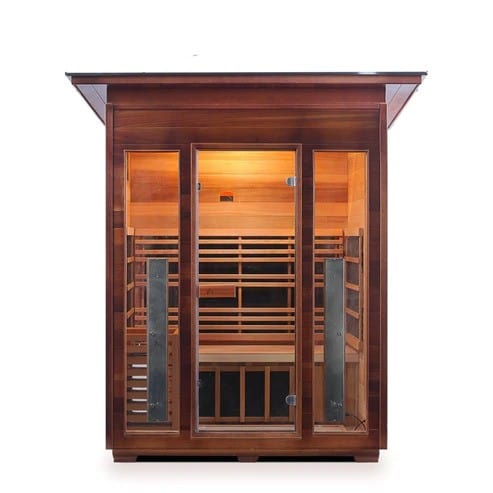 Enlighten InfraNature Duet Diamond 3 Hybrid Infrared/Traditional Outdoor Sauna | 3 Persons