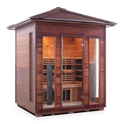 Enlighten InfraNature Duet Diamond 4 Hybrid Infrared/Traditional Outdoor Sauna | 4 Persons