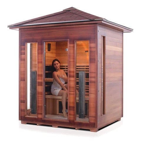 Enlighten InfraNature Duet Diamond 4 Hybrid Infrared/Traditional Outdoor Sauna | 4 Persons