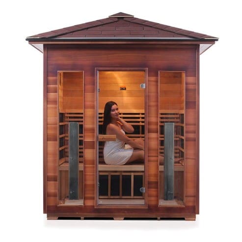 Enlighten InfraNature Duet Diamond 4 Hybrid Infrared/Traditional Outdoor Sauna | 4 Persons