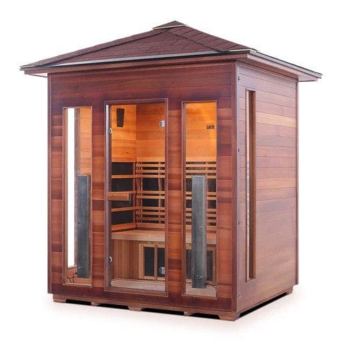 Enlighten InfraNature Duet Diamond 4 Hybrid Infrared/Traditional Outdoor Sauna | 4 Persons