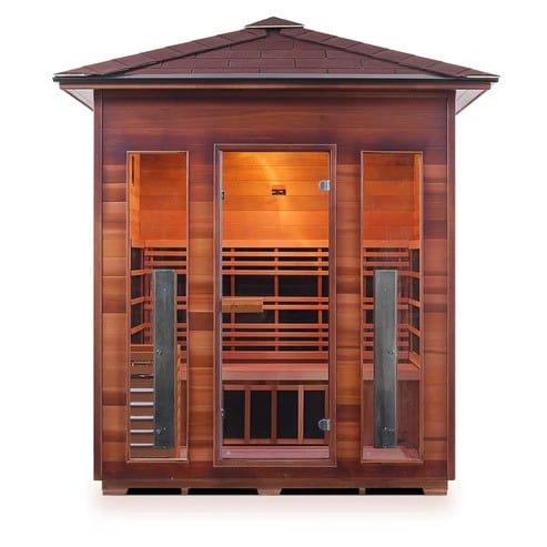 Enlighten InfraNature Duet Diamond 4 Hybrid Infrared/Traditional Outdoor Sauna | 4 Persons