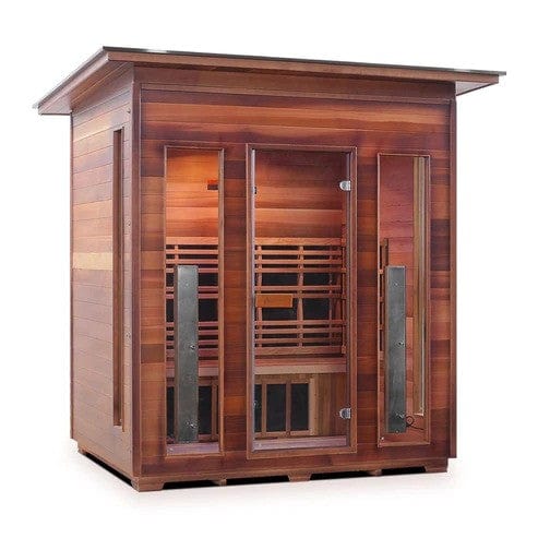 Enlighten InfraNature Duet Diamond 4 Hybrid Infrared/Traditional Outdoor Sauna | 4 Persons
