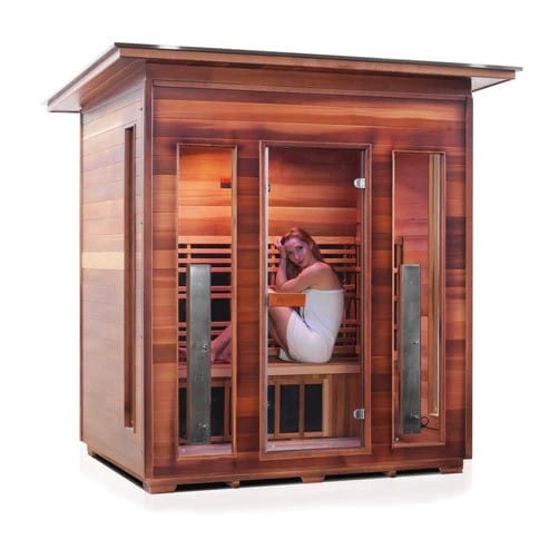Enlighten InfraNature Duet Diamond 4 Hybrid Infrared/Traditional Outdoor Sauna | 4 Persons