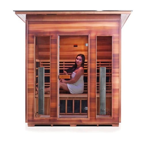Enlighten InfraNature Duet Diamond 4 Hybrid Infrared/Traditional Outdoor Sauna | 4 Persons
