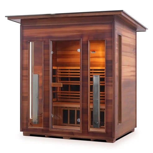 Enlighten InfraNature Duet Diamond 4 Hybrid Infrared/Traditional Outdoor Sauna | 4 Persons
