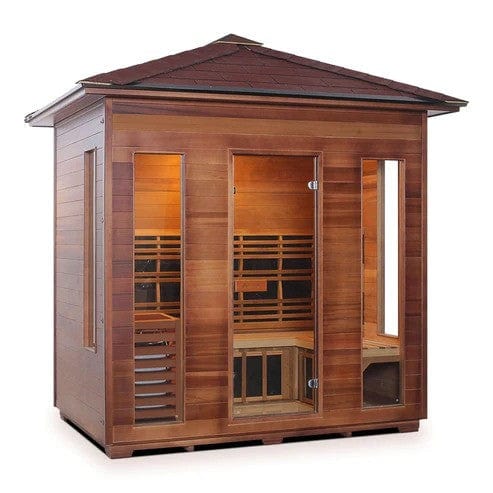 Enlighten InfraNature Duet Diamond 5 Hybrid Infrared/Traditional Outdoor Sauna | 5 Persons