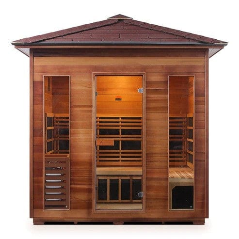 Enlighten InfraNature Duet Diamond 5 Hybrid Infrared/Traditional Outdoor Sauna | 5 Persons