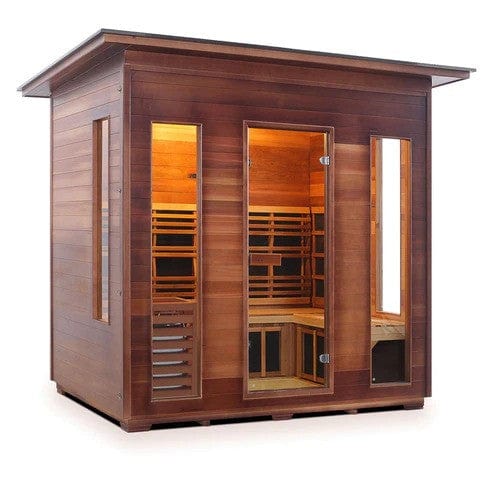 Enlighten InfraNature Duet Diamond 5 Hybrid Infrared/Traditional Outdoor Sauna | 5 Persons