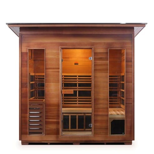 Enlighten InfraNature Duet Diamond 5 Hybrid Infrared/Traditional Outdoor Sauna | 5 Persons