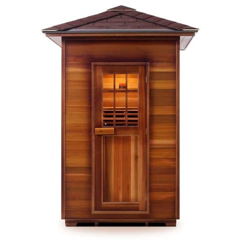 Enlighten InfraNature Duet Sapphire 2 Hybrid Infrared/Traditional Outdoor Sauna | 2 Persons