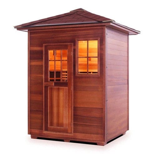 Enlighten InfraNature Duet Sapphire 3 Hybrid Infrared/Traditional Outdoor Sauna | 3 Persons