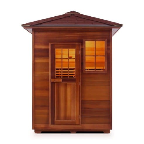 Enlighten InfraNature Duet Sapphire 3 Hybrid Infrared/Traditional Outdoor Sauna | 3 Persons