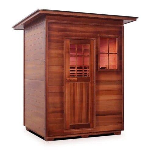 Enlighten InfraNature Duet Sapphire 3 Hybrid Infrared/Traditional Outdoor Sauna | 3 Persons