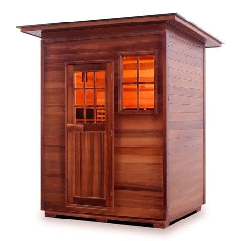 Enlighten InfraNature Duet Sapphire 3 Hybrid Infrared/Traditional Outdoor Sauna | 3 Persons