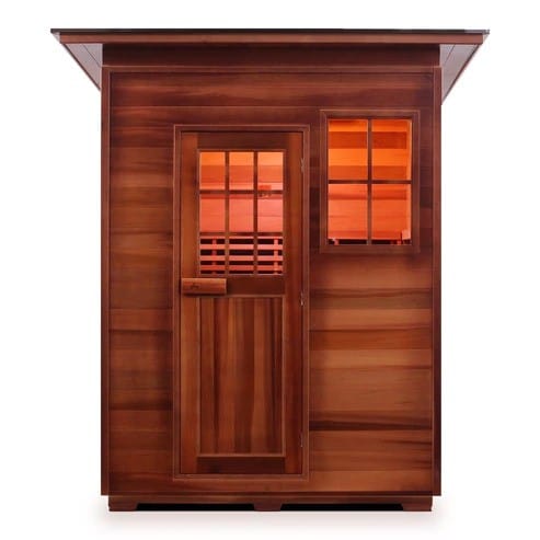 Enlighten InfraNature Duet Sapphire 3 Hybrid Infrared/Traditional Outdoor Sauna | 3 Persons