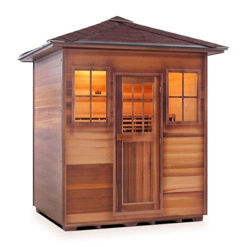 Enlighten InfraNature Duet Sapphire 4 Hybrid Infrared/Traditional Outdoor Sauna | 4 Persons