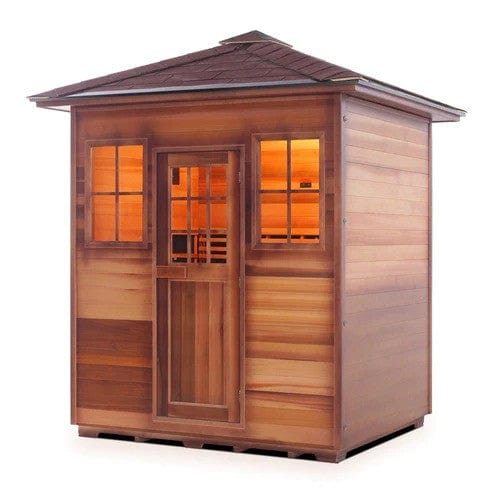 Enlighten InfraNature Duet Sapphire 4 Hybrid Infrared/Traditional Outdoor Sauna | 4 Persons