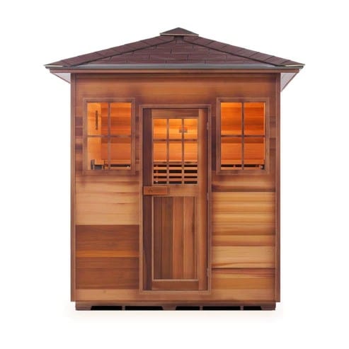 Enlighten InfraNature Duet Sapphire 4 Hybrid Infrared/Traditional Outdoor Sauna | 4 Persons