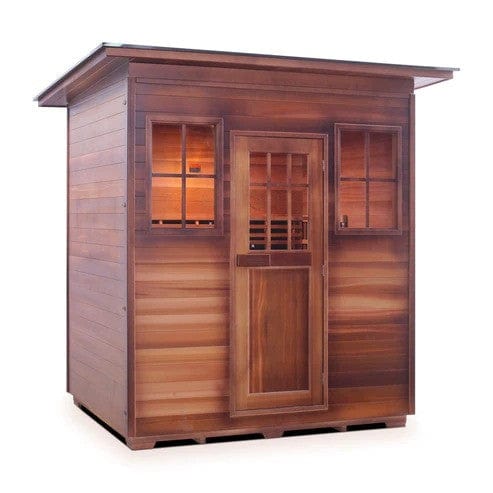 Enlighten InfraNature Duet Sapphire 4 Hybrid Infrared/Traditional Outdoor Sauna | 4 Persons