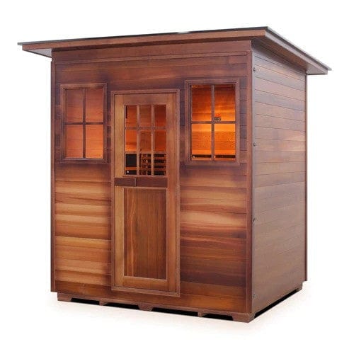 Enlighten InfraNature Duet Sapphire 4 Hybrid Infrared/Traditional Outdoor Sauna | 4 Persons