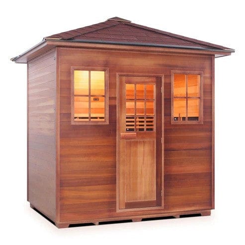Enlighten InfraNature Duet Sapphire 5 Hybrid Infrared/Traditional Outdoor Sauna | 5 Persons