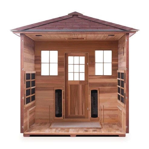 Enlighten InfraNature Duet Sapphire 5 Hybrid Infrared/Traditional Outdoor Sauna | 5 Persons