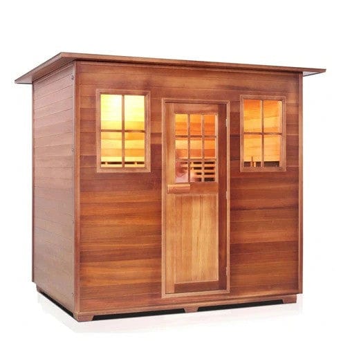 Enlighten InfraNature Duet Sapphire 5 Hybrid Infrared/Traditional Outdoor Sauna | 5 Persons