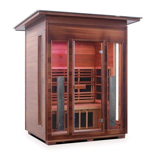 Enlighten InfraNature Original Rustic 3 Full Spectrum Infrared Outdoor Sauna | 3 Persons