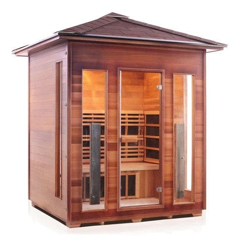Enlighten InfraNature Original Rustic 4 Full Spectrum Infrared Outdoor Sauna | 4 Persons