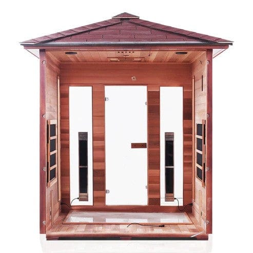 Enlighten InfraNature Original Rustic 4 Full Spectrum Infrared Outdoor Sauna | 4 Persons