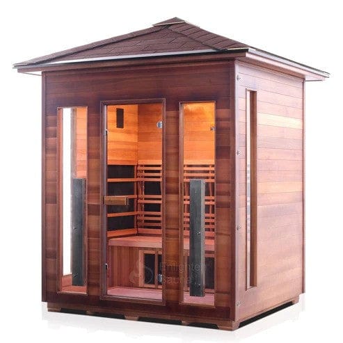 Enlighten InfraNature Original Rustic 4 Full Spectrum Infrared Outdoor Sauna | 4 Persons