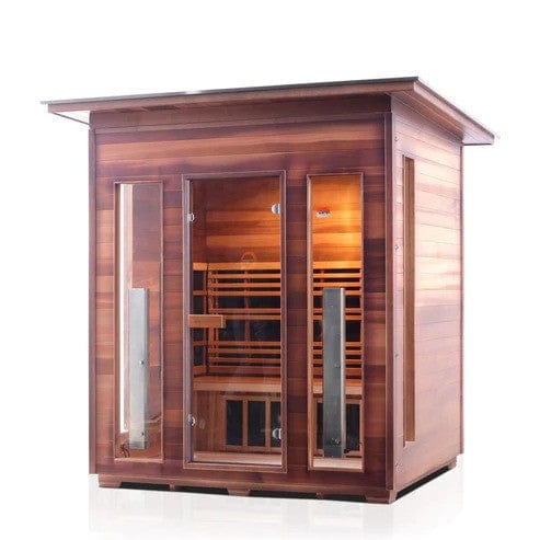 Enlighten InfraNature Original Rustic 4 Full Spectrum Infrared Outdoor Sauna | 4 Persons
